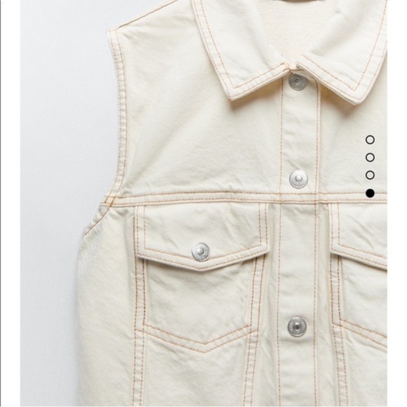 Sleeveless Ecru Denim Button-Up Dress - Picture 4 of 5